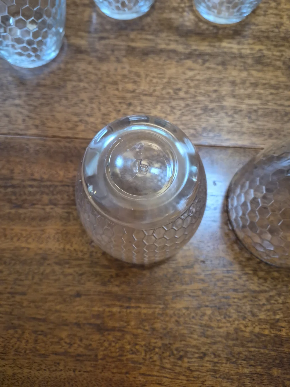Vintage Pasabahce  Hex Pattern Glass 10oz  Tumbler - Set of 5